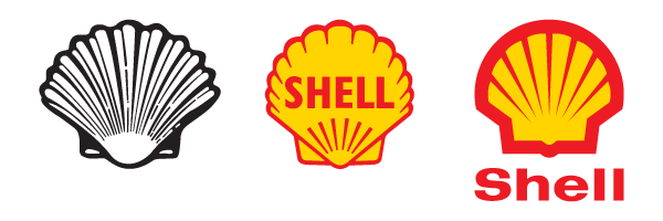 The Shell logo, 1933 & 1955 & 1995