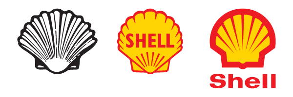 The Shell logo, 1933 & 1955 & 1995 The Shell logo, 1933 & 1955 & 1995